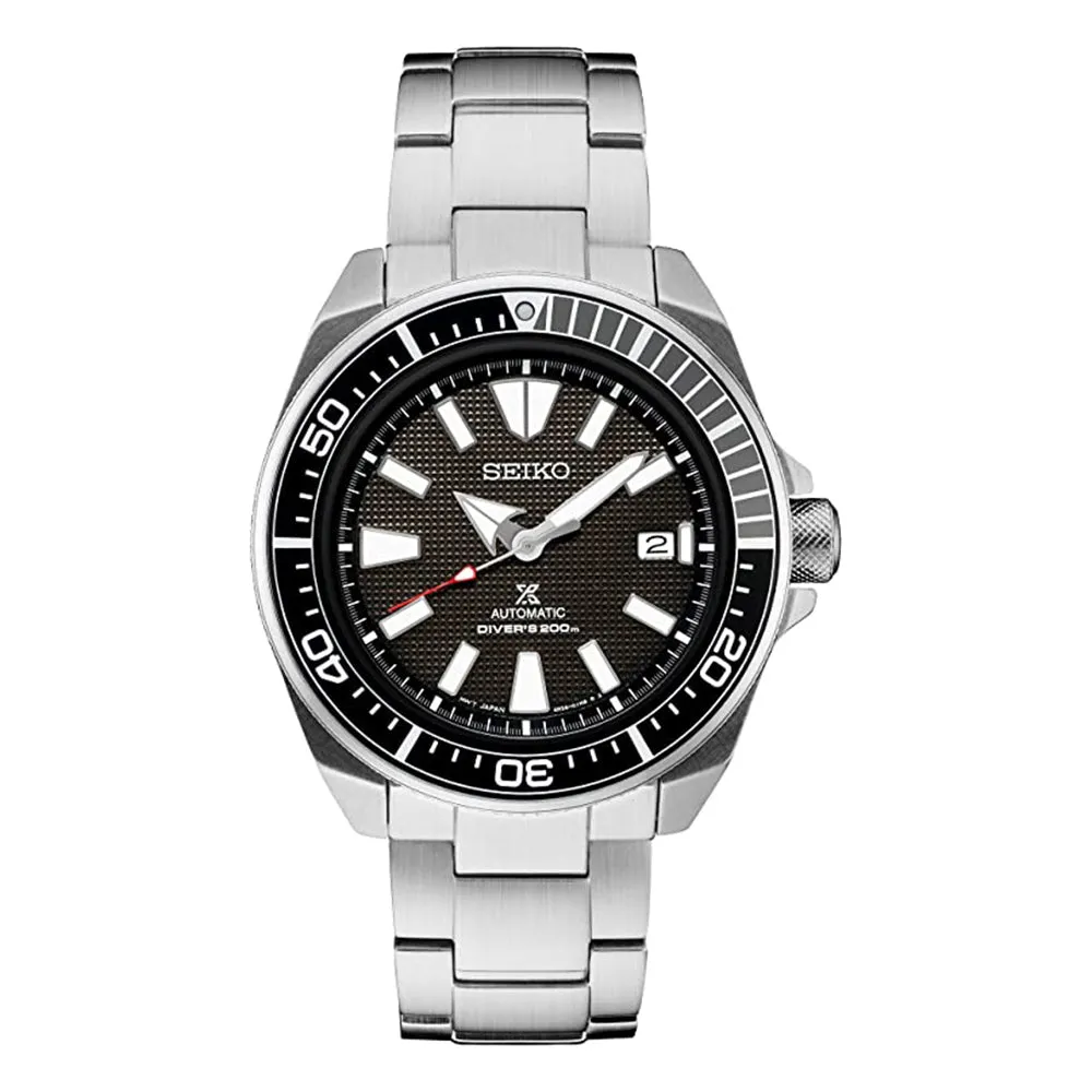 Seiko Mens Prospex Black Dial Silver-Tone Band 44mm Stainless Steel Watch - SRPF03